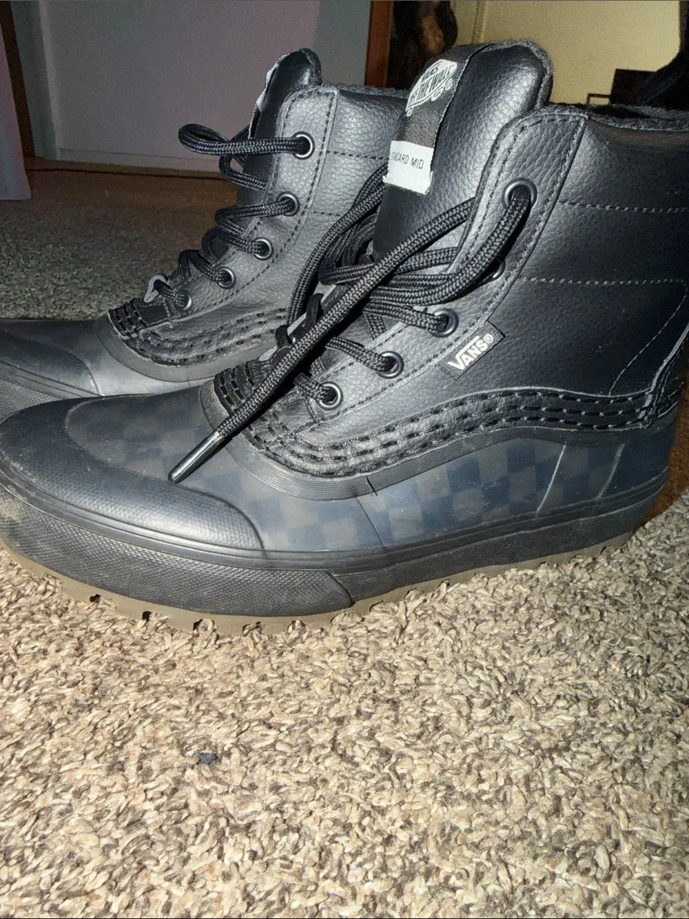 Vans Black Checkerboard Standard Mid Men's Boots